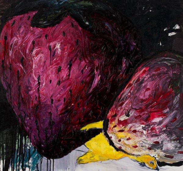At Gallery RIVAA: CON-FRONT EAST / Painting from Cluj-Napoca Ioana Olahut: A chicken's nightmare